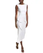 Joseph Ribkoff Ruffle Drape Midi Dress