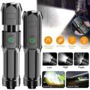 2 Pack LED Super Bright Flashlight Rechargeable Torch Tactical Lamp