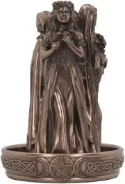 Nemesis Now Triple Goddess Backflow Incense Burner, Bronze, 18cm