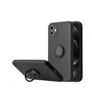 ZUSLAB iPhone 11 Pro Max Case Silicone Stand Magnetic Finger Ring Kickstand Bumper Pro Maxtective Cover for Apple - Black