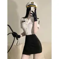 在飛比找ETMall東森購物網優惠-性感夜場純欲套裝御姐女警cosplay秘書裝OL大碼空姐制服