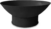 Greenlife Outdoor Fire Pit Cast Iron 600mm Deep Dish Bowl - Black