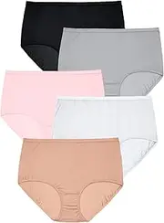 [Comfort Choice] Women's Plus Size 5-Pack Pure Cotton Full-Cut Brief