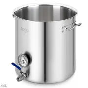 SOGA Home 33L Brewery Pot Stainless Steel Beer Brew Pot No Lid With Beer Valve