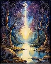 Fantasy Landscape Paint by Numbers Kit for Adults - DIY Purple Enchanted Forest Sunset Painting on Canvas 16x20 Inches, Acrylic Paint Set,Suitable for Beginners,Art for Home Decoration/Gifts