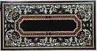 4'x2' Black Marble dining Table Top Inlay bird design hotel coffee side table