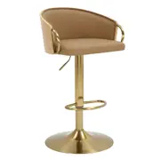 Evander Gold Gas Lift Bar Stool