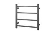 AQUAPERLA 4-Bar Heated Towel Rail - Square Bars - PVD Brushed Gun Metal Grey (W500mm x H520mm)