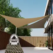 41FT-48FT Triangle Heavy Duty Steel Wire Sun Shade Sail Canopy Brown Outdoor