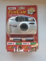 AGFA Rare Fun Cam Flash Motor 35 Mm Lens +2 Films