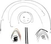 Extended Braided S.S. Control Cable Kit for Softails - 18" tall bars B30-1057