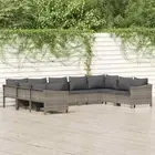 Outdoor Sofa Set Modular Lounge Seating Sectional Sofa Grey Poly Rattan vidaXL