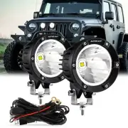 AUXBEAM 4" LED Pods Work Light Bar Spot White Driving Fog Lamp for Jeep Wrangler (for: Jeep)