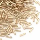 50gr Beige Glass Bugle Beads, Mixed Seed, Silver-Lined, 6x1.8mm, craft sewing