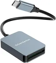 DriverGenius SpeedX SD4.0 USB-C Card Reader for UHS-II SD/SDHC/SDXC for Photographers & Creatives - USB 3.2 Gen1 Speed Type-C Memory Card Reader Backwords UHS-I, Non UHS Card (Aluminium, U3CR01-III)