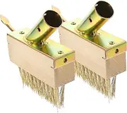 Totority 2PCS Steel Wire Weeding Brush with Wooden Handle Durable Ground Crack Remover for Gardening Easy to Use Slip Tool for Garden Maintenance