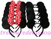 Minnie Mickey Mouse Ears *16 pcs* Headbands Black Red Polka Dot Bow Party Favors