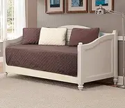 Fancy Collection 5pc DayBed Quilted Bedspread Coverlet Set Embossed Solid Coffee/Beige Reversible New