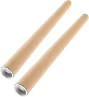 TEHAUX Artists' Companion 2pcs Paperboard Mailing Tubes 3cm Id 2mm Thick Brown Cardboard Packaging for Prints Posters