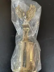 Vintage Hand Bell Ringing Brass Eagle Gold Scripture Isaiah 40:31 NOS
