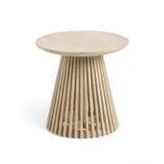 Jeanette round solid teak wood side table, 50 cm