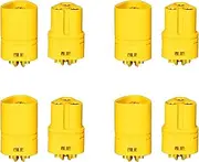 tunghey 8Pack MT60 3 Pole 3.5mm Motor Plug Male and Female Connector Set Gold Plated for RC ESC to Multicopter Quadcopter Airplane