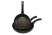 3PK Essteele Per Salute 20cm/24cm/28cm Skillet Set Induction Frying Pan Black