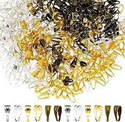 Vin Beauty 600 Pieces Pinch Bail for Jewelry Making, Metal Pendant Clasp, Snap Pinch Bail for Pendants, Pendant Clasp Connectors Bails Findings for Necklace Jewelry DIY Crafts Making Supplies, 3 Color