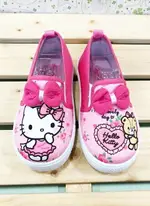 【震撼精品百貨】HELLO KITTY 凱蒂貓 台灣製HELLO KITTY正版兒童帆布鞋-桃蝴蝶結(15 20號)#18746 震撼日式精品百貨