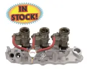 Edelbrock 1281 - Edelbrock Logo Triple Feed Mini Fuel Block Kit