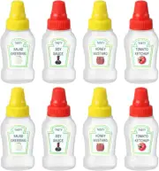 Mini Condiment Squeeze Bottles, 8 PCS Plastic Portable Seasoning Dispenser for L