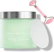 Quia Zero Pore Pads, Zero Pore Pads 2.0, Dual-Textured Facial Toner P-ads for Exfoliation and Minimizing Pores, 4.5% Acid Toner P-ads, with Facial Roller, Ideal for All Skin Types (1)