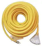 10/3 50' Lighted Heavy Duty 3 Outlet SJTW Extension Cord - 10 Awg 3C 50ft In/Out