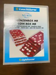 Lighthouse 24 MM MB80 Coin Display Box Tray Storage Case Burgandy NEW