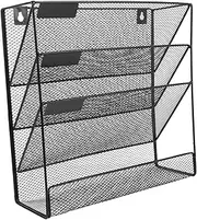 GRIRIW File Organizer Tray Wall-Mounted Document Holder Office File Rack Iron Material for Folders Magazines