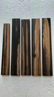 LOT OF 5 NICELY FIGURED EBONY MANDOLIN / UKULELE FINGERBOARDS
