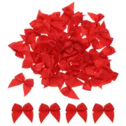 150 Pcs Mini Ribbon Bow 1.2" Mini Fabric Satin Craft DIY Red