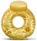 POZA Gold Inflatable Luxury Tube With Back Rest - Pool Float Ring - 42 Inches