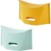 2Pcs Card Folding Stool，Portable Outdoor Travel Stool and Hand Carry Basket, Portable Folding Compact Stool Seat for Camping, Fishing, Gardening, Outdoor, Travel and Beach,with Tote Bag,Barbecue