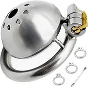 ZJPOJPH Metal Penis Cage Breathable Flat Chastity Cage Chastity Cage Men Bondage Chastity Belt Penis Ring Sex Toys for Men Couples(B-45mm)