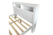 Porcia Timber Bed with Storage Shelves & Drawers - White - Queen