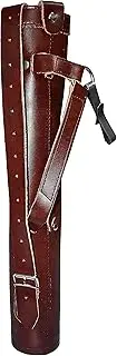 Archery Quiver for Arrows, Leather Phobia Archery Quiver for recurve Bows, Archery Quiver Hip,Genuine Cow Leather Quiver for Hunting & Archery Sports Dark Brown (43 X 8 cm)