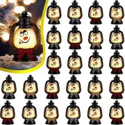 ROCEEI Snowman Mini Lantern Winter Lanterns Decorative with Flickering LED Ca...