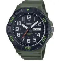 在飛比找momo購物網優惠-【CASIO 卡西歐】簡潔實用潛水風格系列數位錶-軍綠色(M