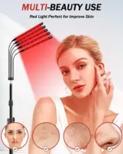 Red Light Lamp 3 Timers 5 Heads Therapy Lamp Infrared Lamp With Adjustable Stand