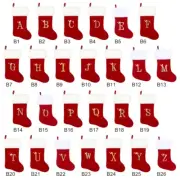 Large Christmas Stockings Alphabet Letter Velvet Plush Cuff Xmas Stocking Gift