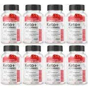 Keto+ ACV Rapid Lean Gummies, Supports Weight Management-8 Bottles