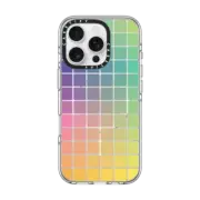 iPhone 16 Pro Clear Case MagSafe Compatible rainbow squares Y2K