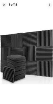 Sonicreative Acoustic Foam Panel Tiles, 12Pcs 12x12x1" Record Studio Sound Proof