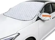The fro Wind Cover of a car is Frost Proof, Frost Proof, Sun Shading, w Snow Blocking, and is Universal for All Seasons 8090